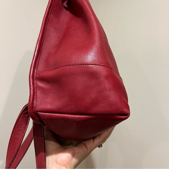 Vintage Coach Large Red Leather Daypack Backpack RARE - Picture 7 of 17